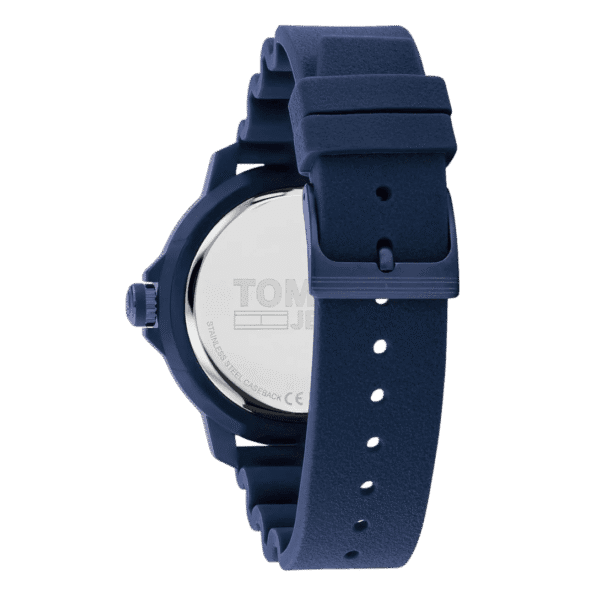 Original Tommy Hilfiger Men's Analog Quartz Watch with Blue Silicone Strap 1792000-45mm-6