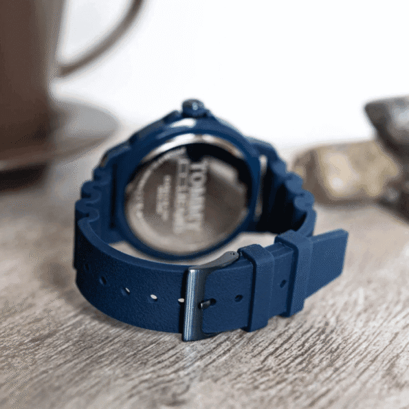 Original Tommy Hilfiger Men's Analog Quartz Watch with Blue Silicone Strap 1792000-45mm-9