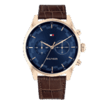 Original Tommy Hilfiger Men's Analog Quartz Watch with Leather Strap 1710423, Blue, strap
