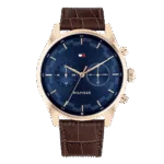 Original Tommy Hilfiger Men's Analog Quartz Watch with Leather Strap 1710423, Blue, strap