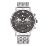 Original Tommy Hilfiger Men's Analogue Quartz Watch with Stainless Steel Strap 1710396 Silver strap-1