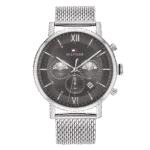 Original Tommy Hilfiger Men's Analogue Quartz Watch with Stainless Steel Strap 1710396 Silver strap-1