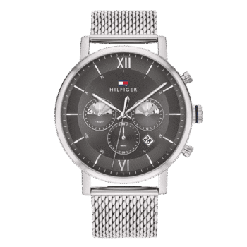 Original Tommy Hilfiger Men's Analogue Quartz Watch with Stainless Steel Strap 1710396 Silver strap-1