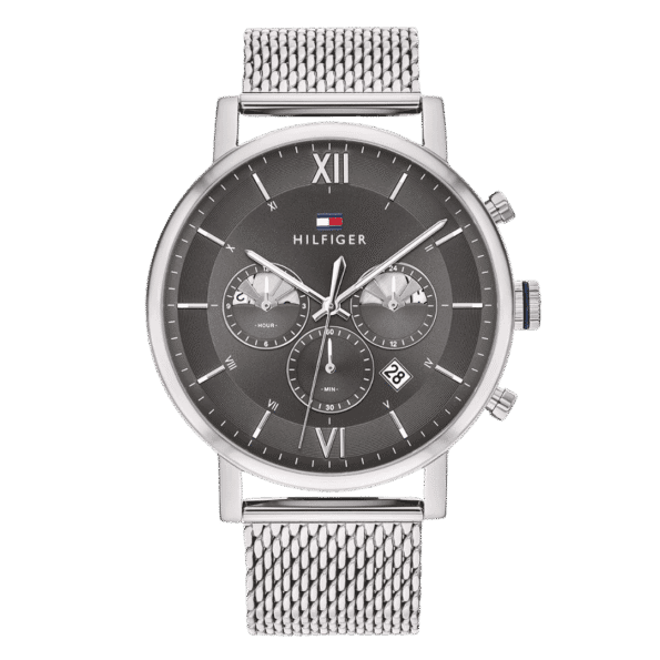 Original Tommy Hilfiger Men's Analogue Quartz Watch with Stainless Steel Strap 1710396 Silver strap-1