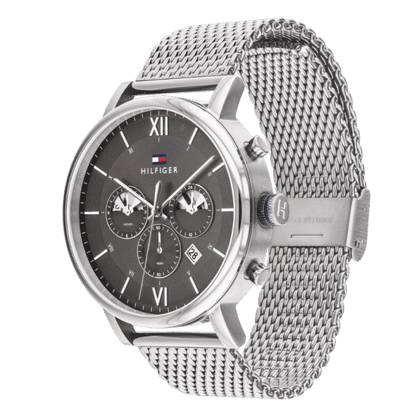 Original Tommy Hilfiger Men's Analogue Quartz Watch with Stainless Steel Strap 1710396 Silver strap-3