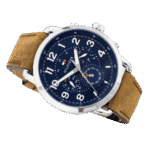 Original Tommy Hilfiger Men’s Blue Leather Casual Watch-1791424-46mm-6