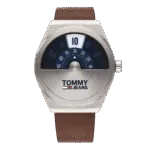 Original Tommy Hilfiger Men’s Leather Analog Wrist Watch 1791772-Brown Strap with Blue Dial-42mm-1