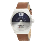 Original Tommy Hilfiger Men’s Leather Analog Wrist Watch 1791772-Brown Strap with Blue Dial-42mm-1