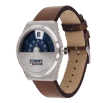 Original Tommy Hilfiger Men’s Leather Analog Wrist Watch 1791772-Brown Strap with Blue Dial-42mm-1