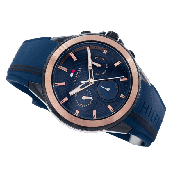 Original Tommy Hilfiger Men's Multi Dial Quartz Watch with Silicone Strap 1791860-3