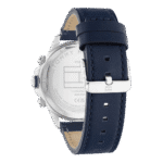 Original Tommy Hilfiger Men’s Multifunction Stainless Steel Case and Leather Strap Watch Color Navy Model 1792063 Navy-1