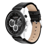 Original Tommy Hilfiger Men’s Quartz Multifunction Stainless Steel and Leather Strap Watch Color Black Model 1791894 black Quartz Watch-1