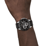 Original Tommy Hilfiger Men’s Quartz Multifunction Stainless Steel and Leather Strap Watch Color Black Model 1791894 black Quartz Watch-1