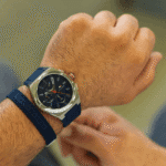 Original Tommy Hilfiger Men’s Quartz Multifunction Stainless Steel and Silicone Strap Watch Color Blue Model 1791899 blue Quartz Watch-1