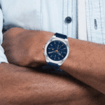 Original Tommy Hilfiger Men’s Quartz Multifunction Stainless Steel and Silicone Strap Watch Color Blue Model 1791899 blue Quartz Watch-1