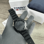 Original Tommy Hilfiger Men’s Quartz Plastic and Silicone Strap Watch Color Black Model 1792001 Black Casual-45mm-1