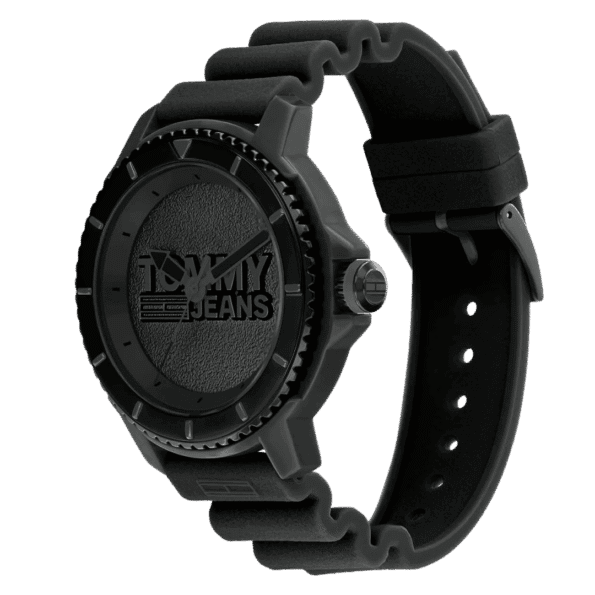 Original Tommy Hilfiger Men's Quartz Plastic and Silicone Strap Watch Color Black Model 1792001 Black Casual-45mm-2