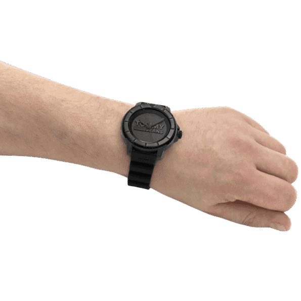 Original Tommy Hilfiger Men's Quartz Plastic and Silicone Strap Watch Color Black Model 1792001 Black Casual-45mm-7