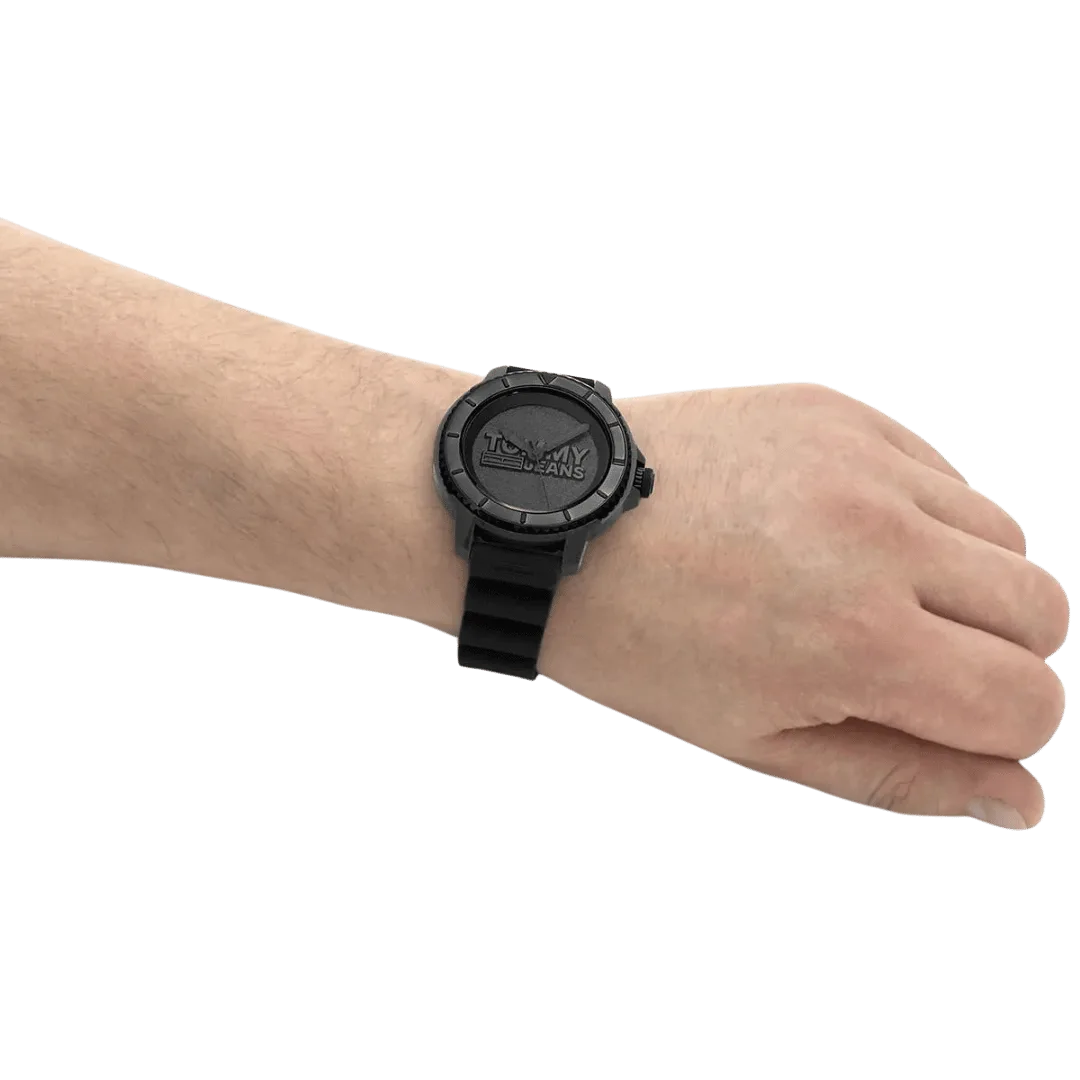 Original Tommy Hilfiger Men's Quartz Plastic and Silicone Strap Watch Color Black Model 1792001 Black Casual-45mm-7