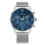 Original Tommy Hilfiger Men's Quartz Watch with Stainless Steel Strap Silver 22 Model 1791881-1