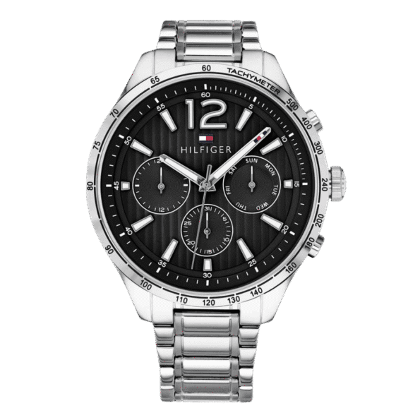 Original Tommy Hilfiger Mens Quartz Wrist Watch Chronograph and Stainless Steel-1791469-1
