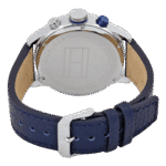 Original Tommy Hilfiger Men’s Silver Dial Leather Band Watch-1791240-1