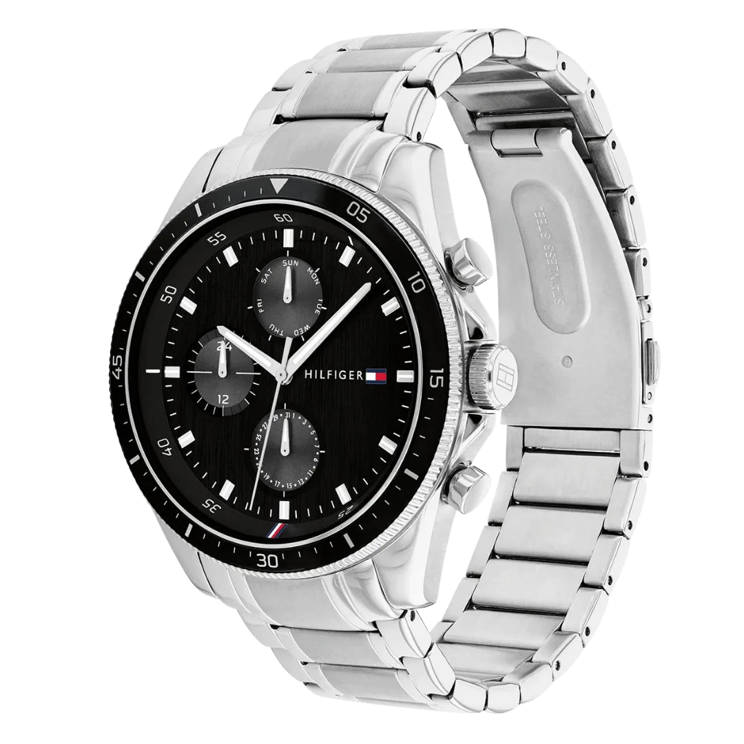 Original Tommy Hilfiger Original Fashion Men's Watch 1791835 Silver 44 mm casual-2