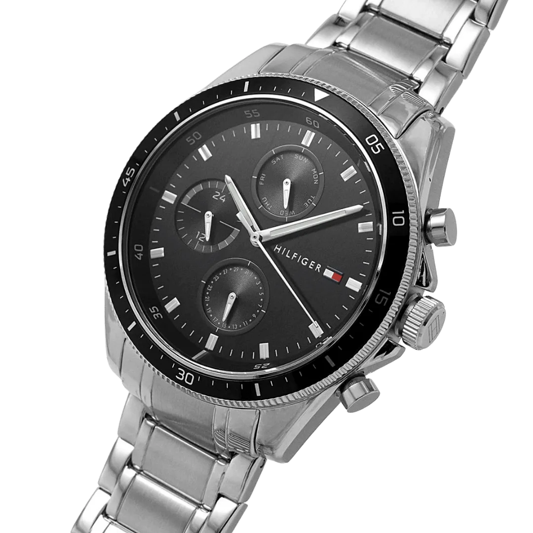 Original Tommy Hilfiger Original Fashion Men's Watch 1791835 Silver 44 mm casual-3