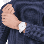 Original Tommy Hilfiger Unisex-Adult Analogue Classic Quartz Watch with White Silicone Strap 1791481 Strap-44mm-1