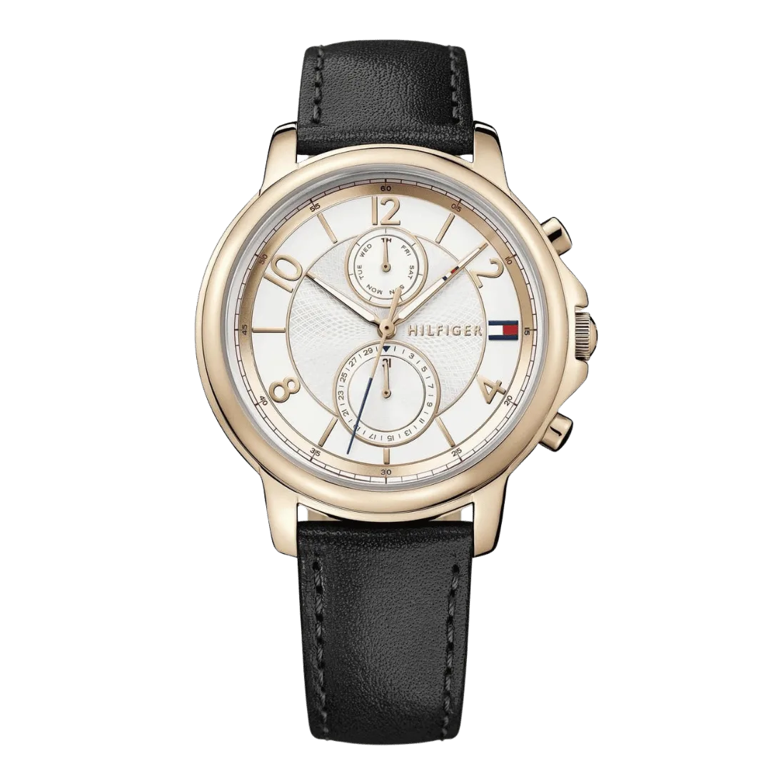 Original Tommy Hilfiger Women Multi dial Quartz Watch with Leather Strap 1781817-39mm-1