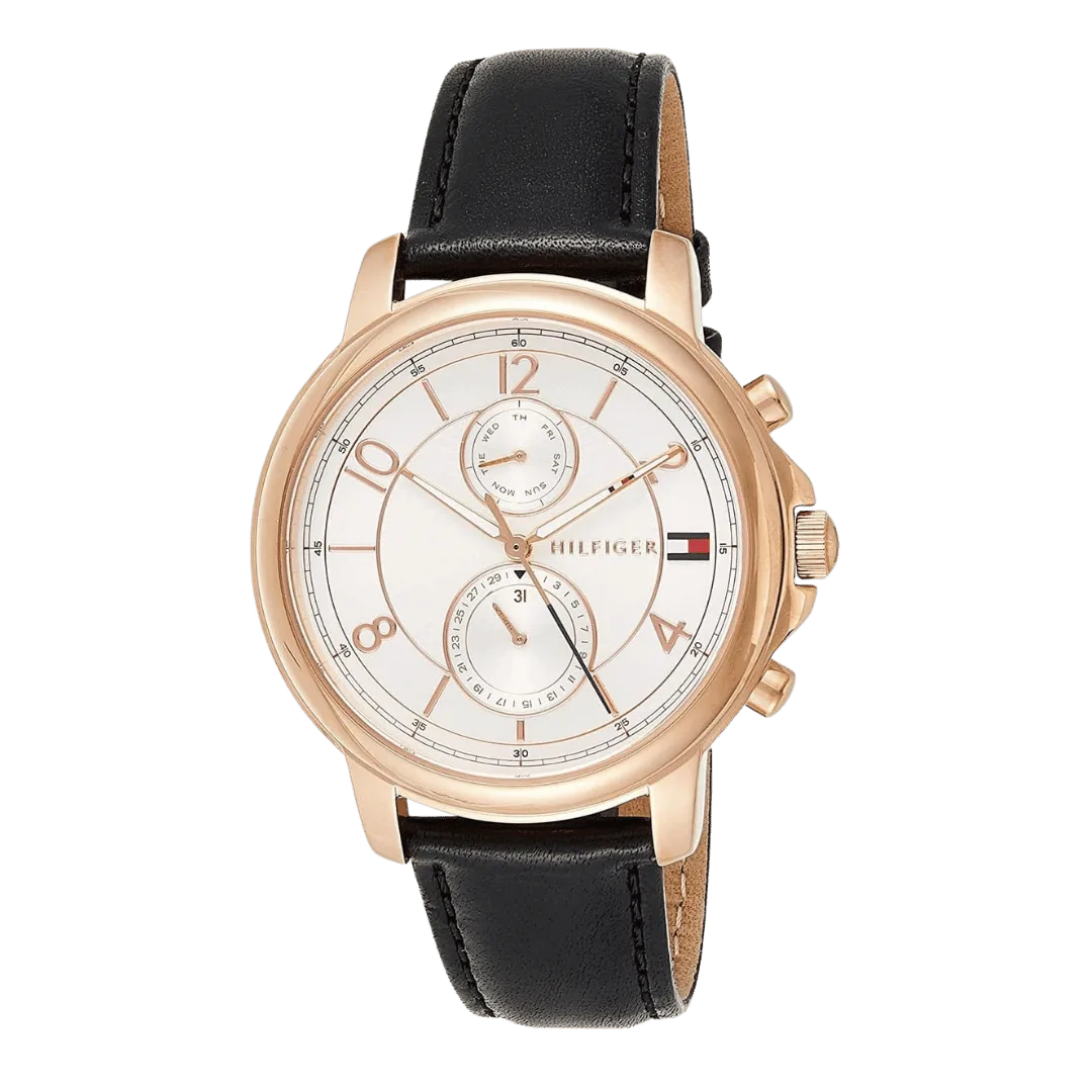 Original Tommy Hilfiger Women Multi dial Quartz Watch with Leather Strap 1781817-39mm-2