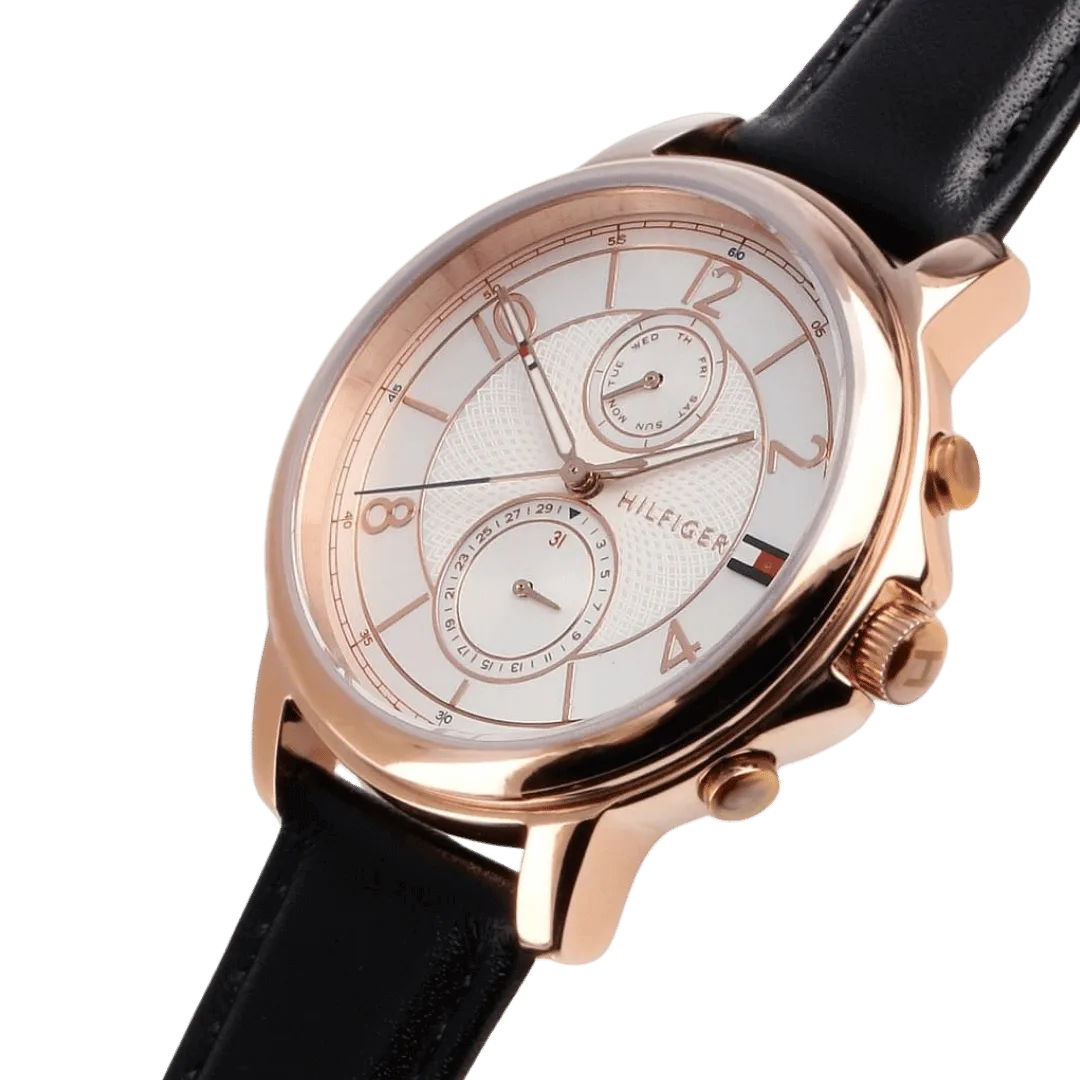 Original Tommy Hilfiger Women Multi dial Quartz Watch with Leather Strap 1781817-39mm-3