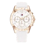 Original Tommy Hilfiger Women's Analogue Quartz Watch with Silicone Strap 1782199 White strap-38mm-1