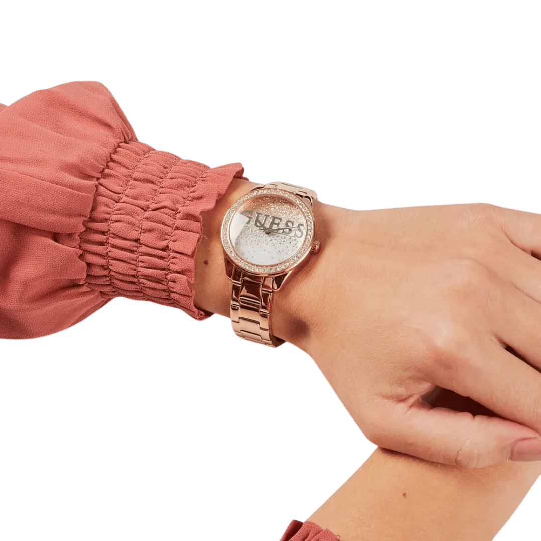 Original-watches Guess Women’s Rose Gold Dial Stainless Steel Band Watch–W0987L3-36mm-5