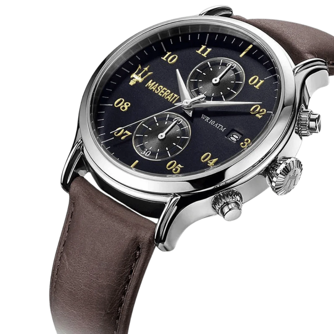 Original Maserati Epoca Men's Leather Watch-R8871618001-42mm-2