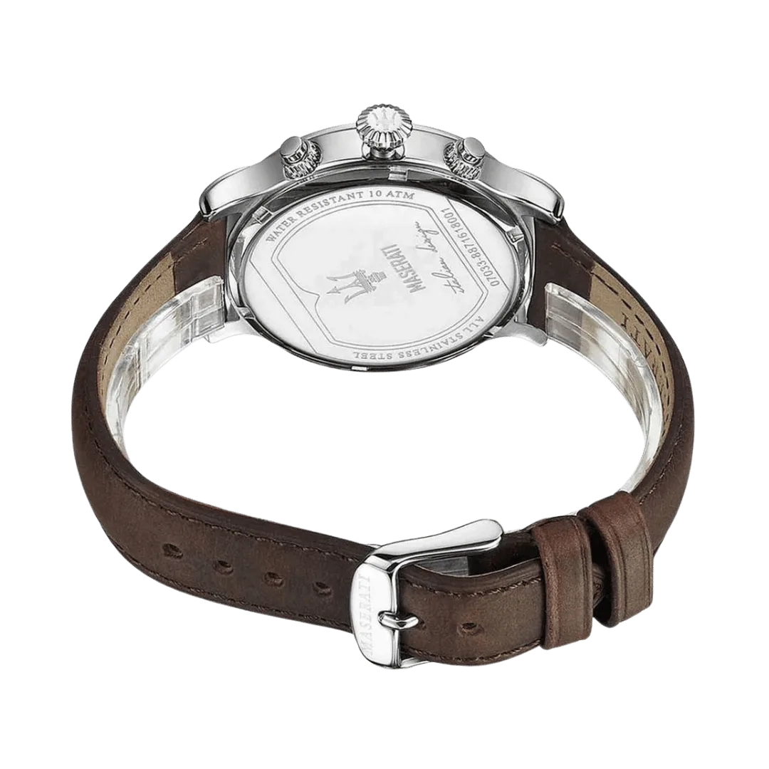 Original Maserati Epoca Men's Leather Watch-R8871618001-42mm-3