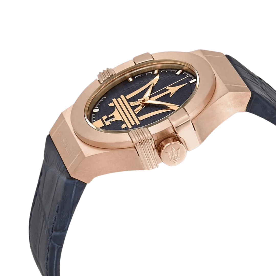 Original Maserati Erkek R8851108027 Potenza Analog Ekran Analog Kuvars Mavi Saat Mavi Modern-2