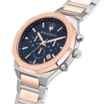 Original Maserati Stile Chronograph Blue Dial Quartz R8873642002 10ATM Men's Watch