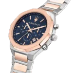 Original Maserati Stile Chronograph Blue Dial Quartz R8873642002 10ATM Men's Watch