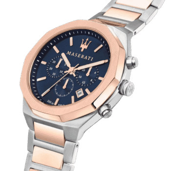 Original Maserati Stile Chronograph Blue Dial Quartz R8873642002 10ATM Men's Watch
