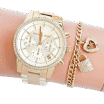 Original Michael Kors Women’s Bryant Chronograph Gold-Tone Steel Watch-MK6597-1