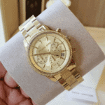 Original Michael Kors Women’s Bryant Chronograph Gold-Tone Steel Watch-MK6597-1