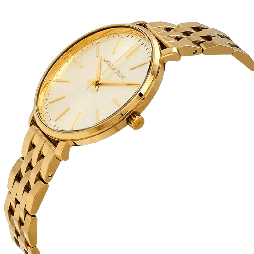 Original Michael Kors Women's Pyper Three-Hand Gold-Tone Stainless Steel Watch-38mm-3