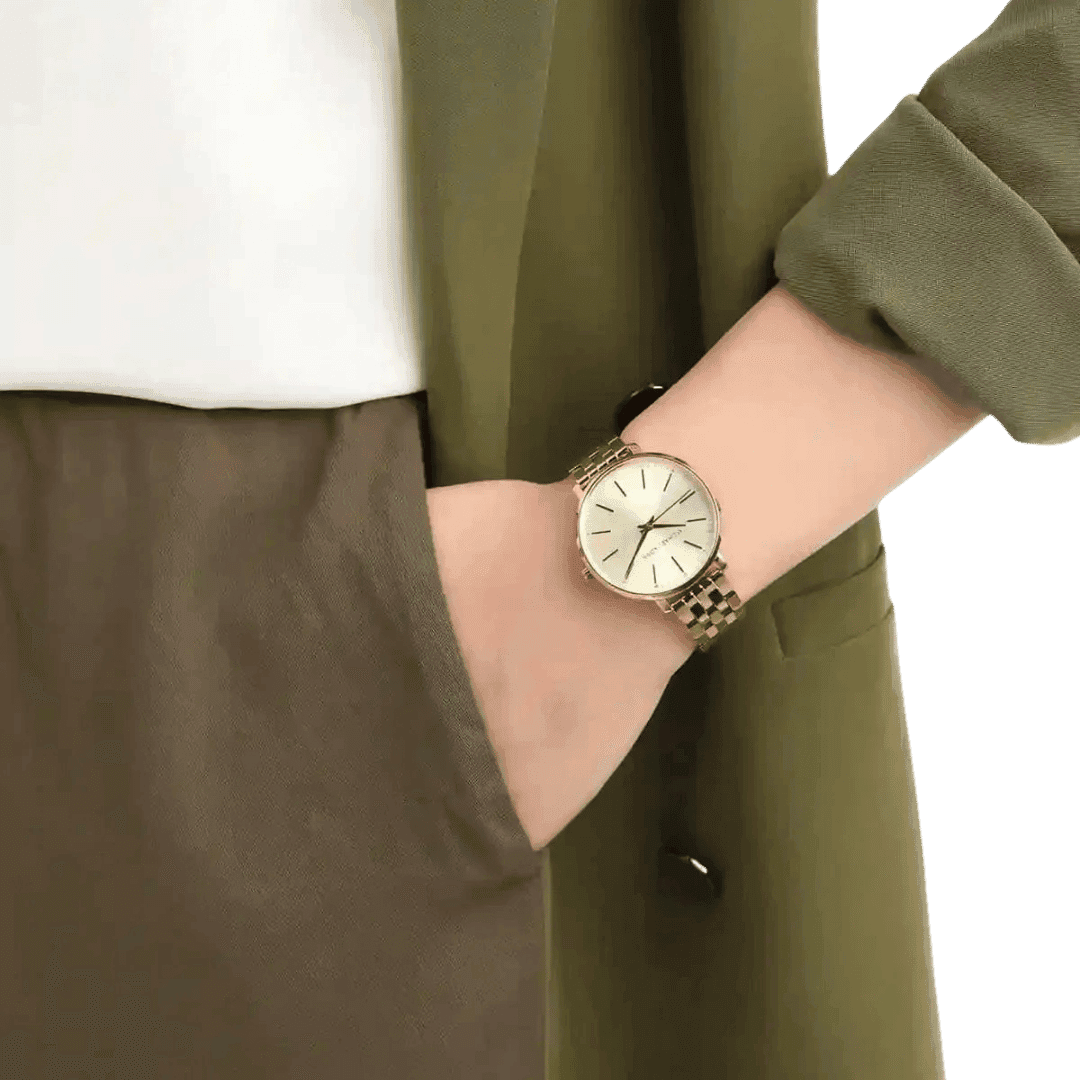 Original Michael Kors Women's Pyper Three-Hand Gold-Tone Stainless Steel Watch-38mm-7