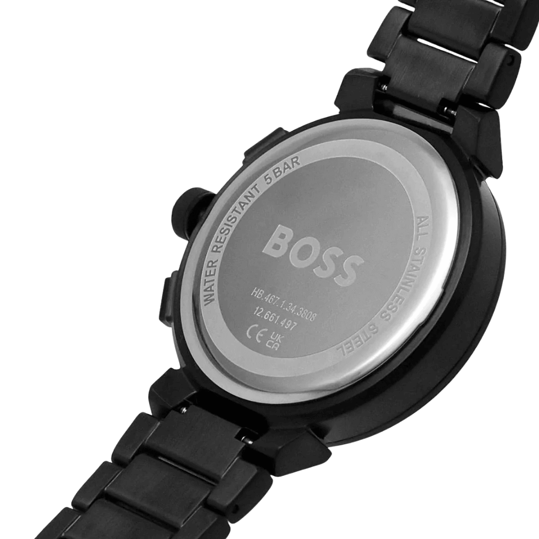 Original BOSS Chronograph Quartz Watch for Men with Black Stainless Steel Bracelet-1514001-3