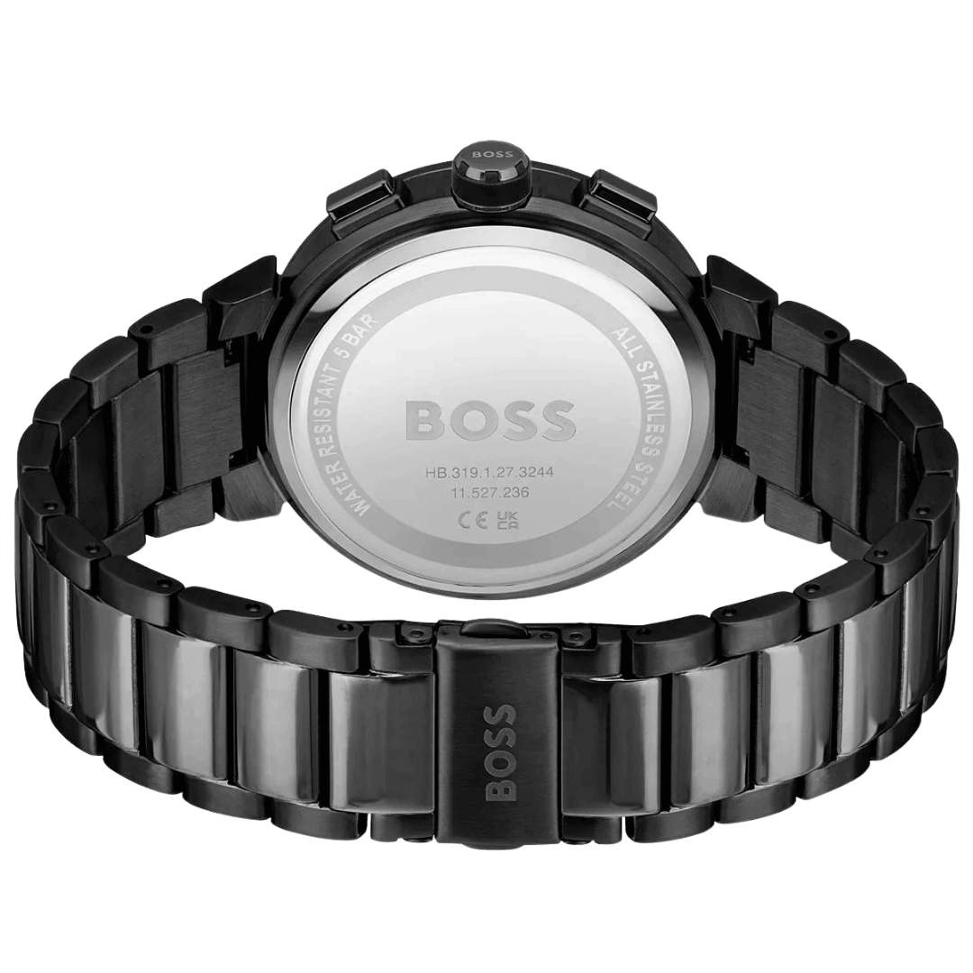 Original BOSS Chronograph Quartz Watch for Men with Black Stainless Steel Bracelet-1514001-5