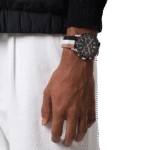 Original BOSS Chronograph Quartz Watch for Men with Black White and Beige Leather Strap-1513963-1