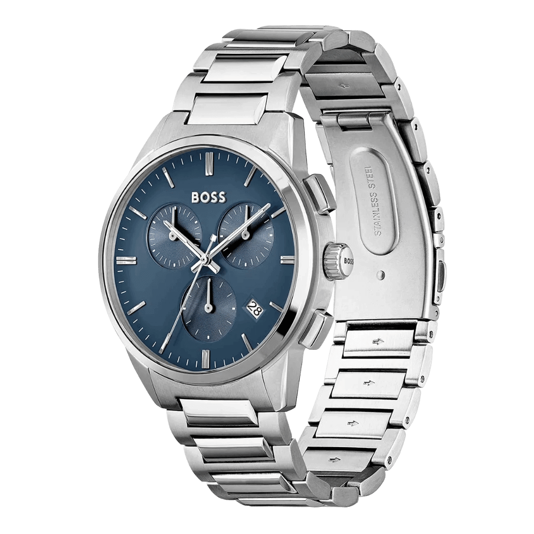 Original BOSS HB Men Analog Quartz Watch with Stainless Steel Strap 1513927-2