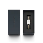 Original DANIEL WELLINGTON Watch Quadro Lumine Bezel 5-Link Two-Tone MOP DW00100671 -1