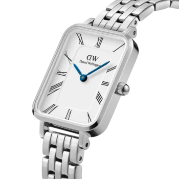 Original DANIEL WELLINGTON Watch Quadro Roman Numerals 5-Link Silver DW00100691 -2